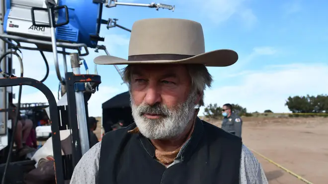 Alec Baldwin on the set of Rust